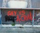 Scritta omofoba sui muri dello stadio comunale
