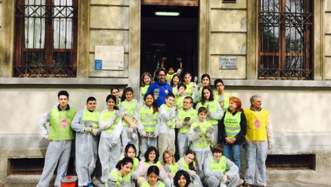 Report del cleaning presso la scuola media di via Tabacchi del 6 Aprile